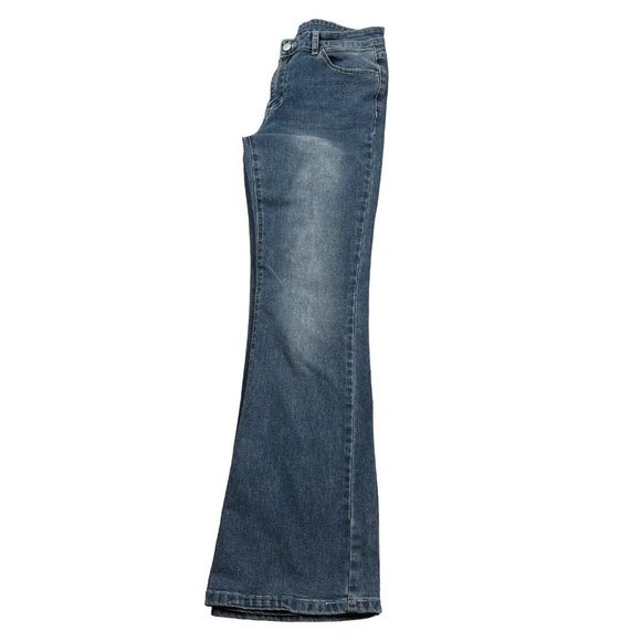 SHEIN Jeans Women's Flared Leg Classic Fit Denim Pockets Blue Size 8/10 - Picture 7 of 11